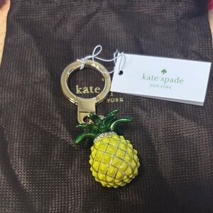 Kate Spade Yellow and Green Pineapple Keychain